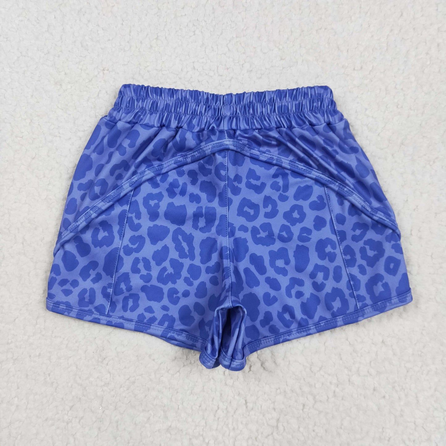 SS0466 baby blue leopard shorts yoga