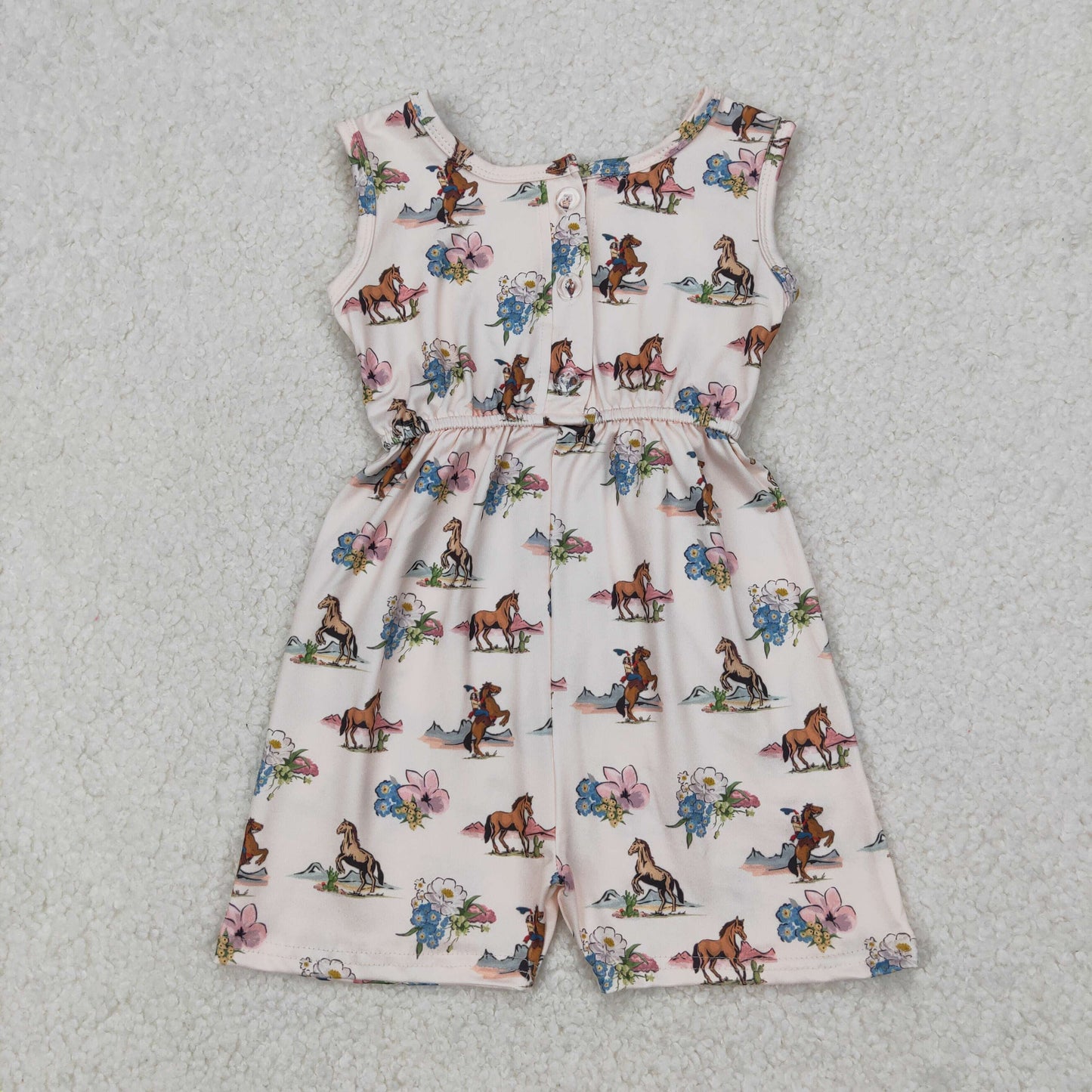 SR2695 baby girls horse sleeveless Jumpsuit