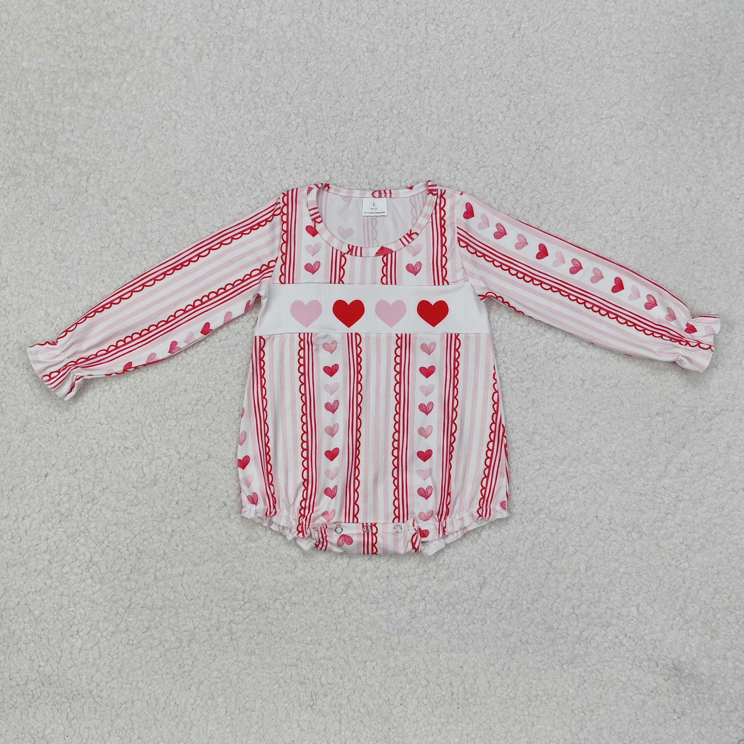 LR2134 baby girls clothes love heart girl Valentine's Day romper