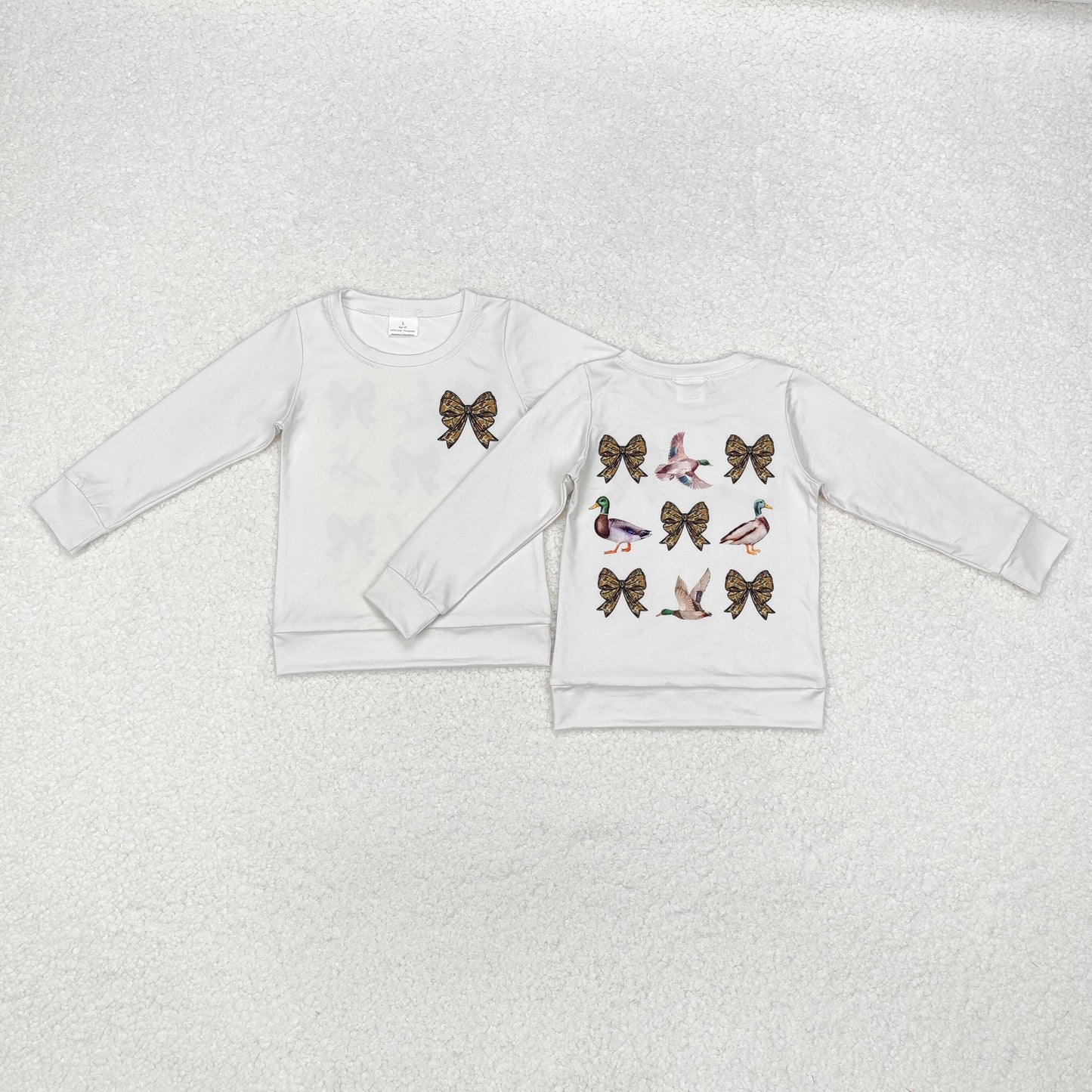 GT0759 baby girls deer long sleeves Top embroidery