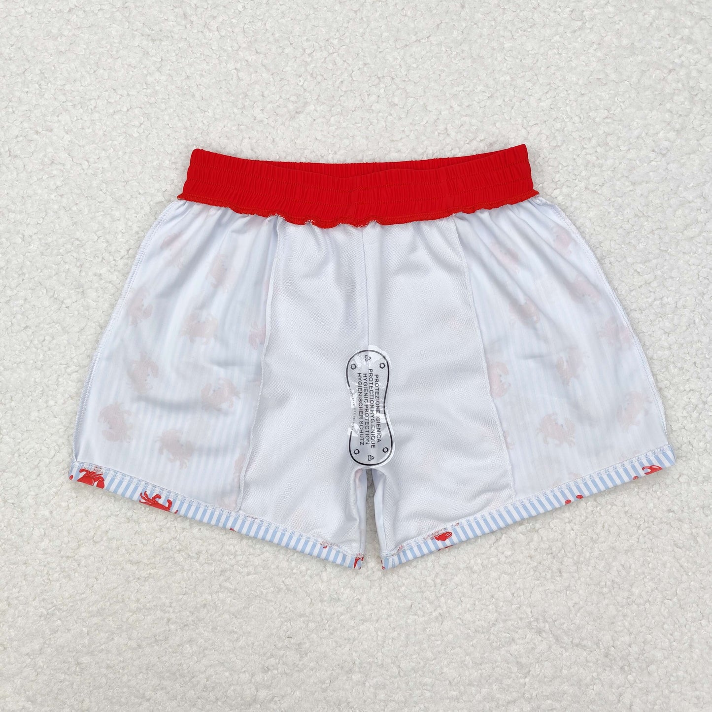 S0465 kids boys red crab summer swim shorts (Shipment from the US)
