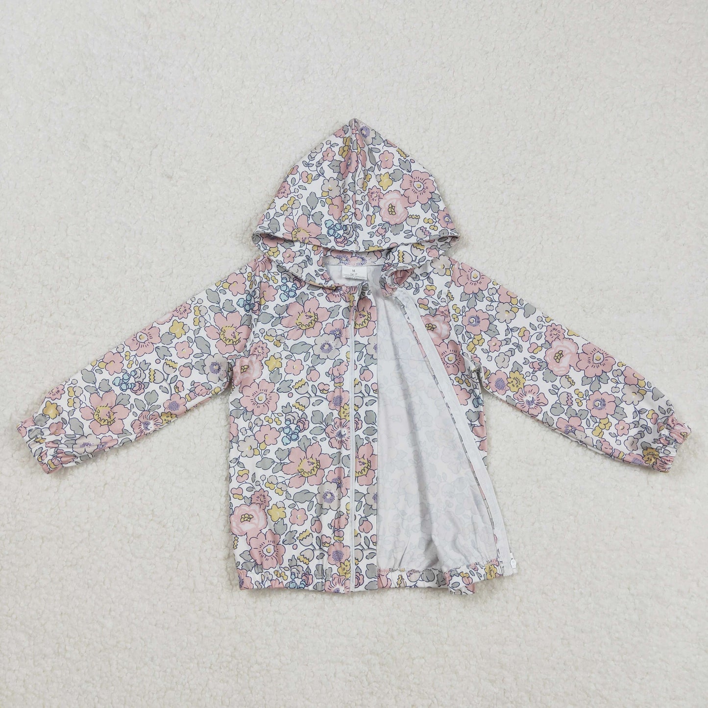 GT0914 baby girls pink floral hoodies top