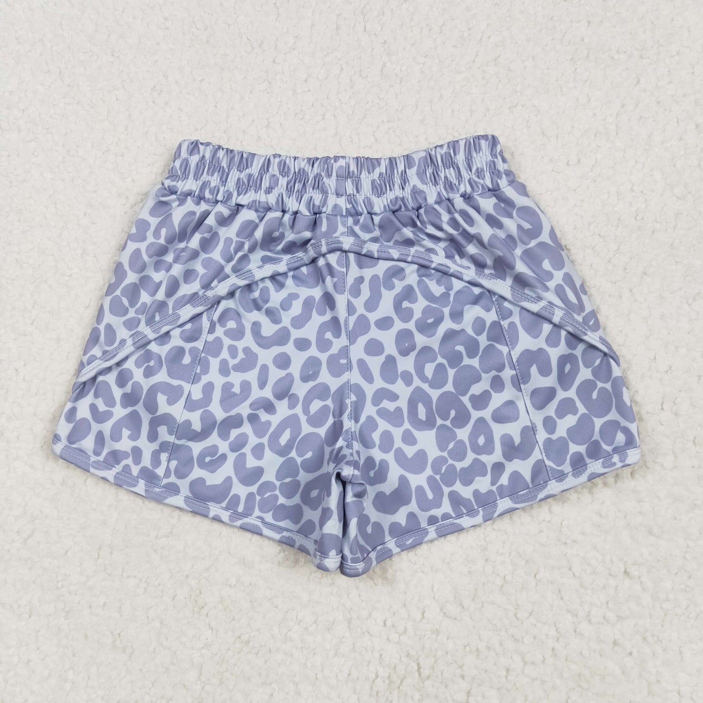 SS0464 baby gray camo shorts zipper yoga