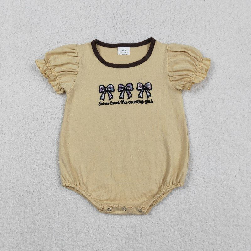 Matching Baby girls jesus loves this country girl clothing embroidery