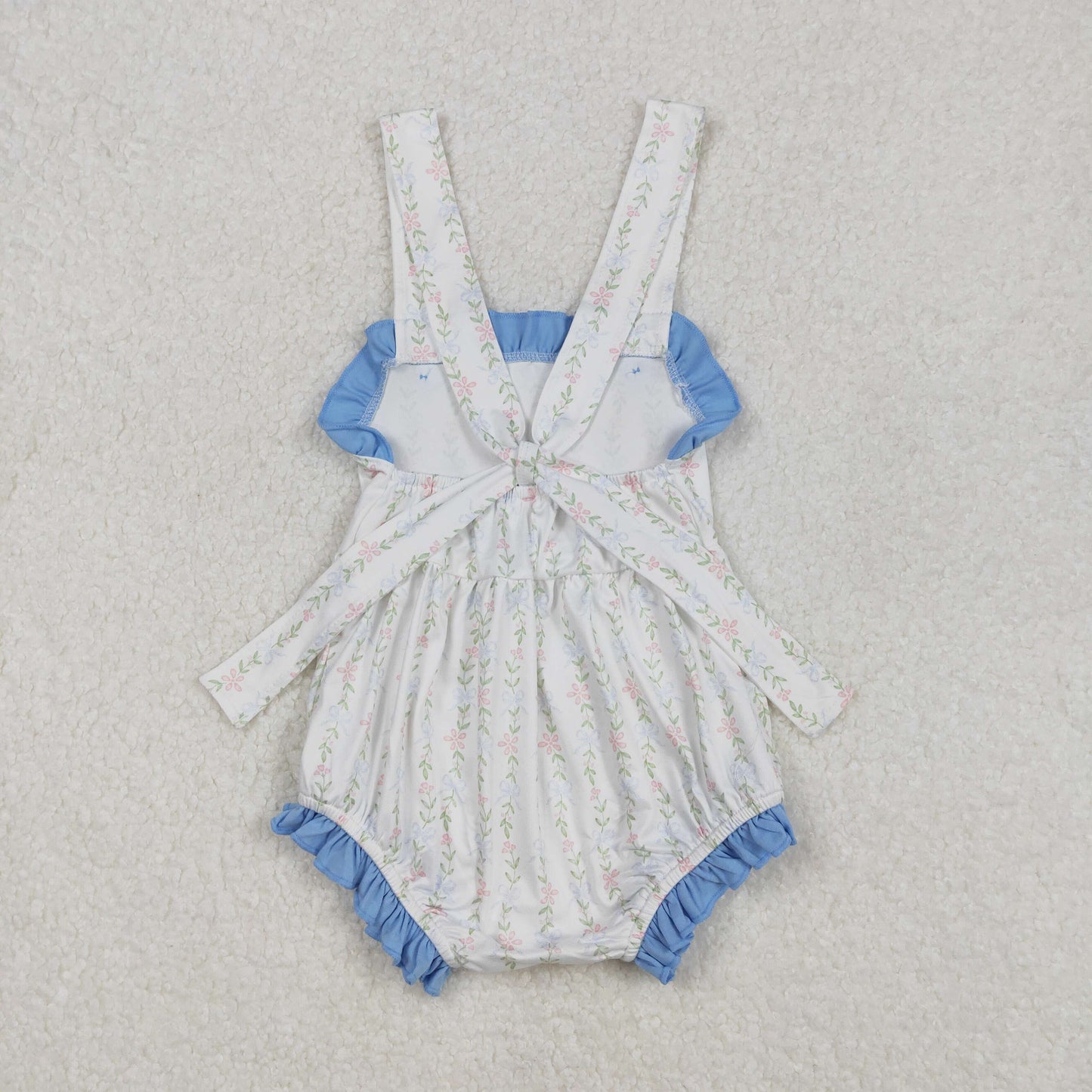 SR1478 Baby Girls flower leaf romper