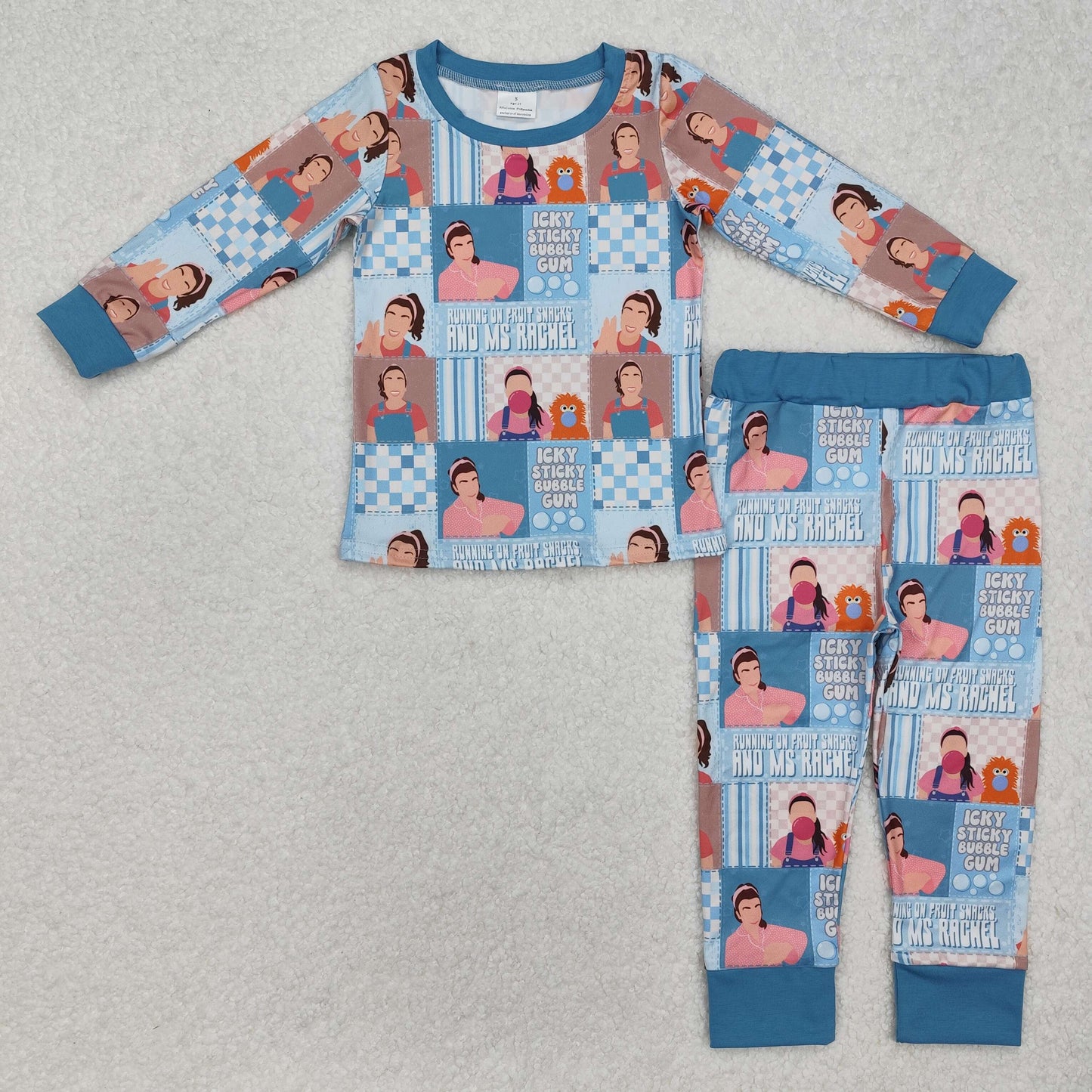 BLP1059 baby Boys blue checked pajamas