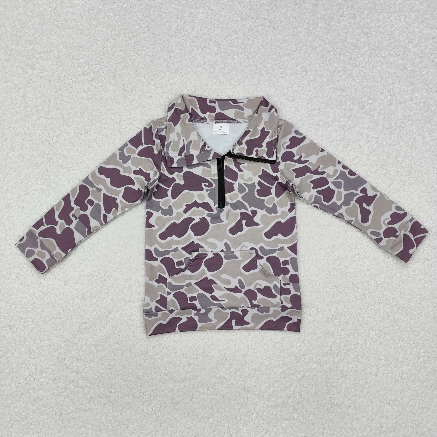 BT1036 baby boys long sleeve camo pullover