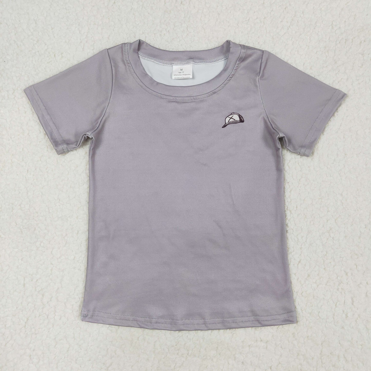 BT1149 baby boys grey dog short sleeves shirt top