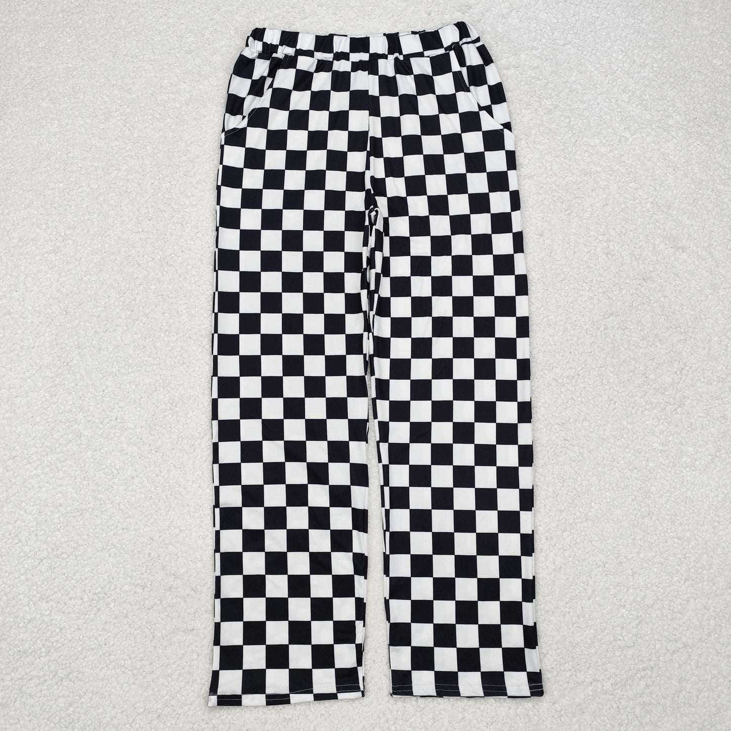 P0647 Adult woman black plaid Pants