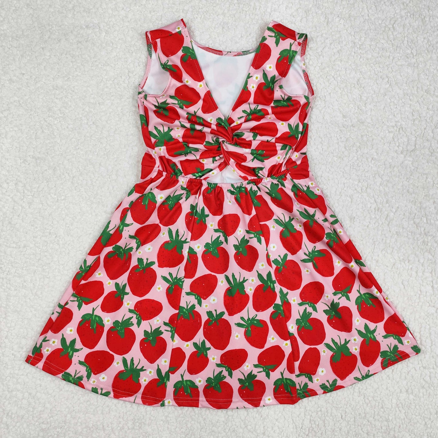 GSD1843 baby Girls sleeveless red Strawberry YOGA Dress