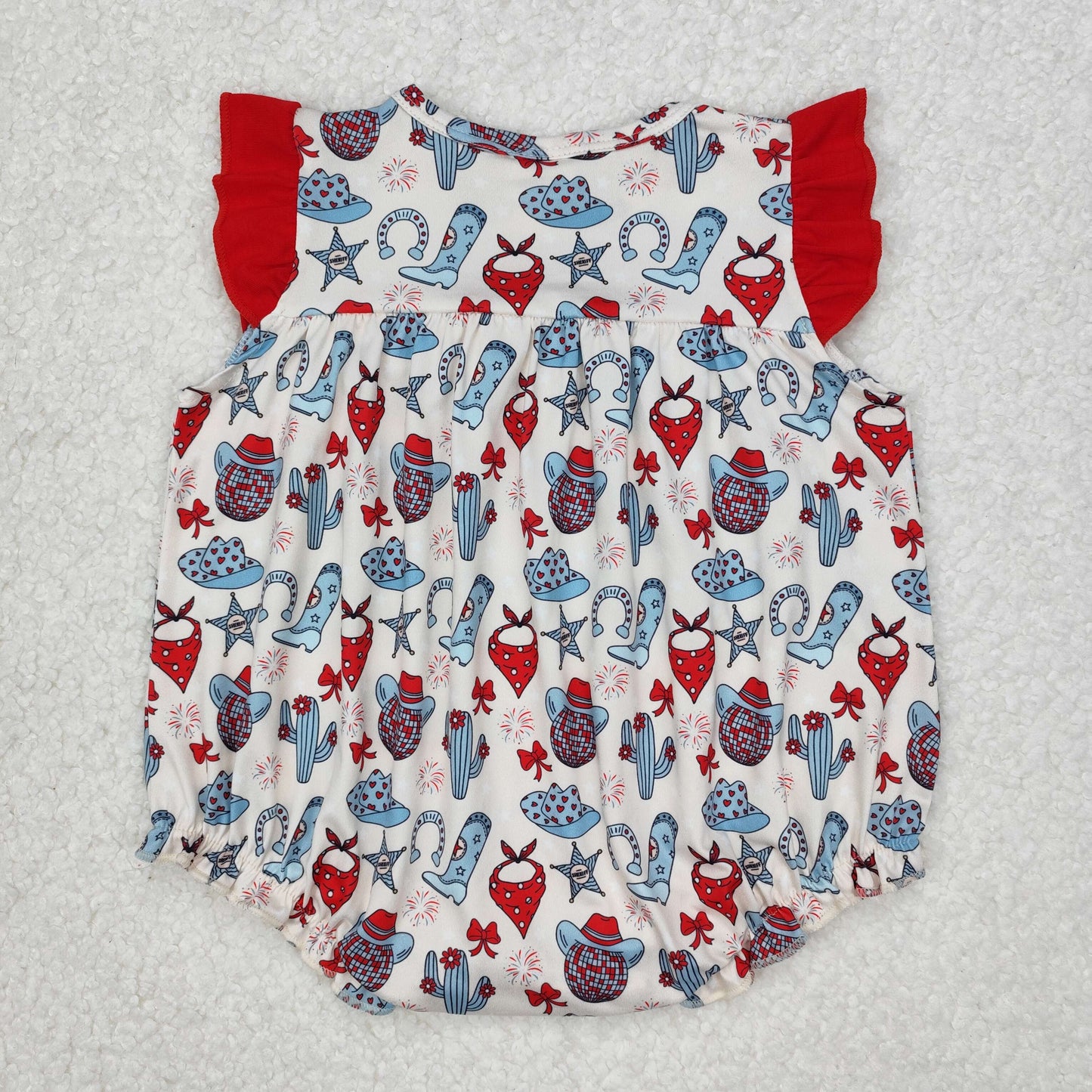SR2680 Baby red floral boot romper