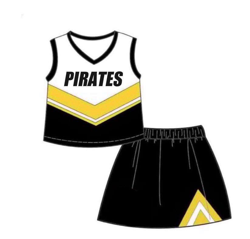 No MOQ Group Custom design girls black skirt team outfits (Deadline Aug.13th )