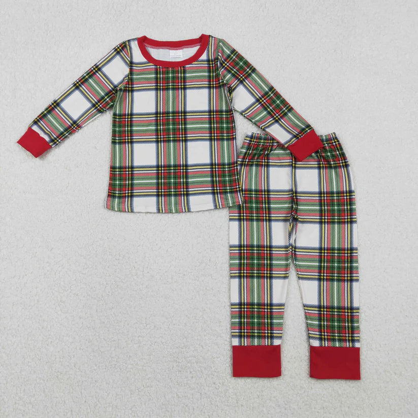 Matching Baby boys girls Christmas checkered long sleeve Pajamas