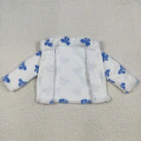 GT1049-blue bow Furry sherpa (Shipment from the US)