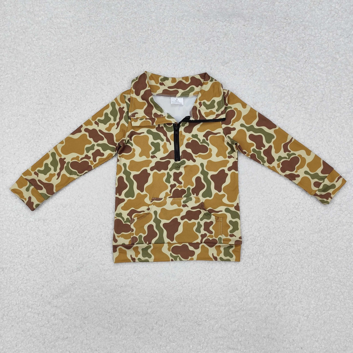 BT1039 baby boys long sleeve camo pullover