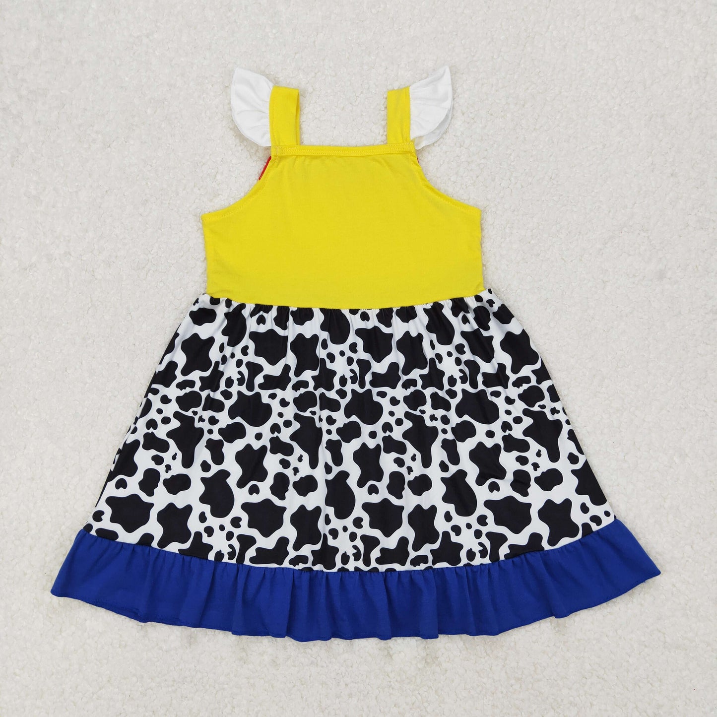 GSD1881 baby Girls flying sleeve yellow Dress