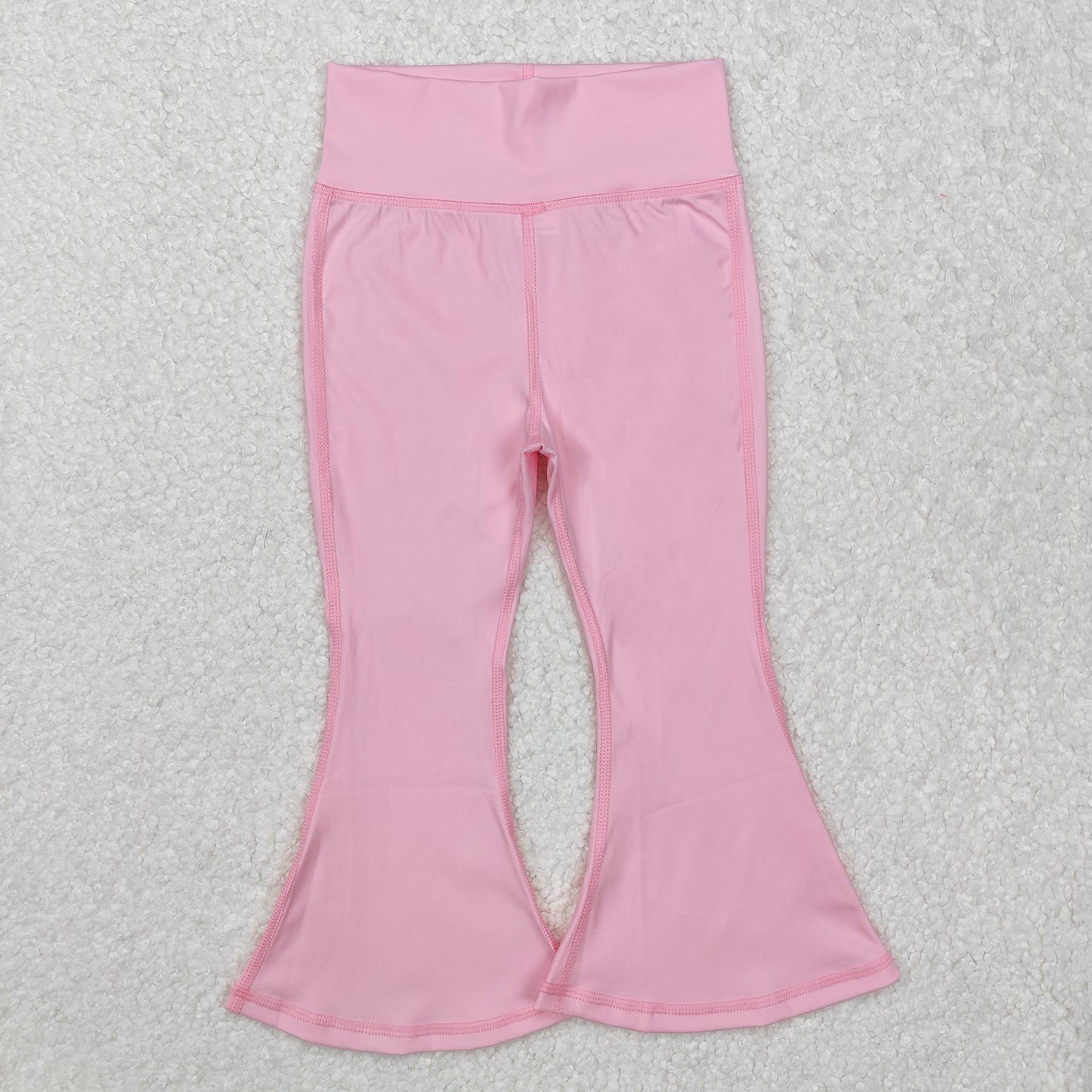 P0576 baby girls pink yoga bell bottom pants