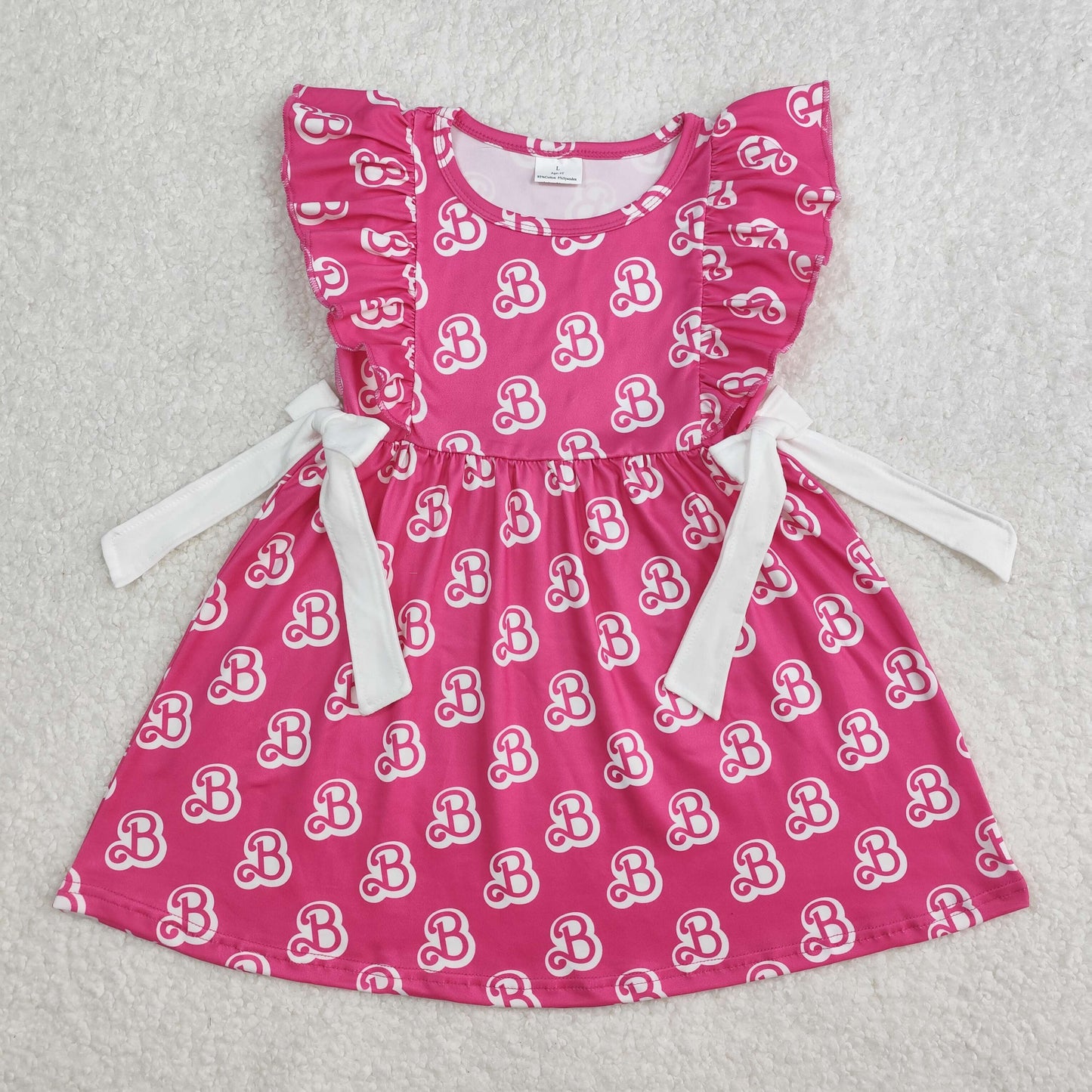 GSD1812 baby Girls B floral sleeveless bow Dress