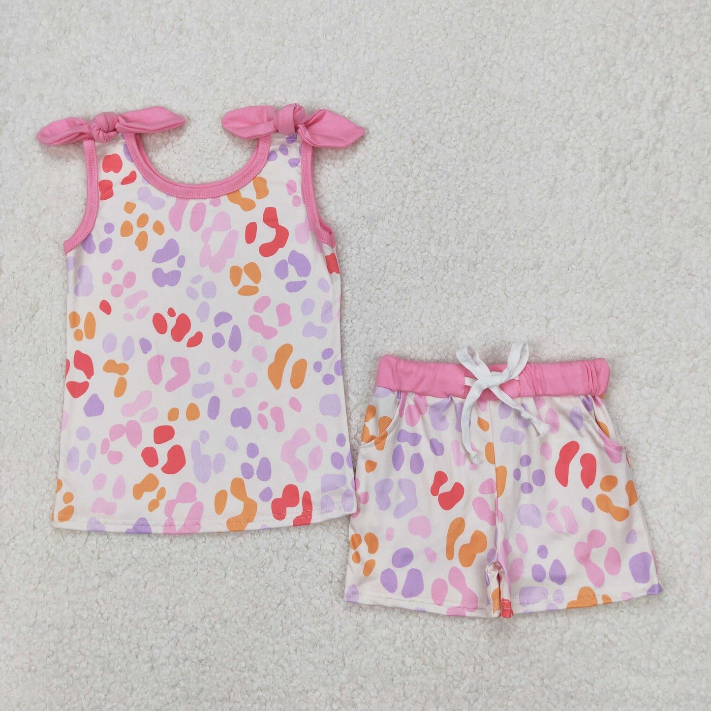 GSSO2081 girls colorful dot rose shorts outfits