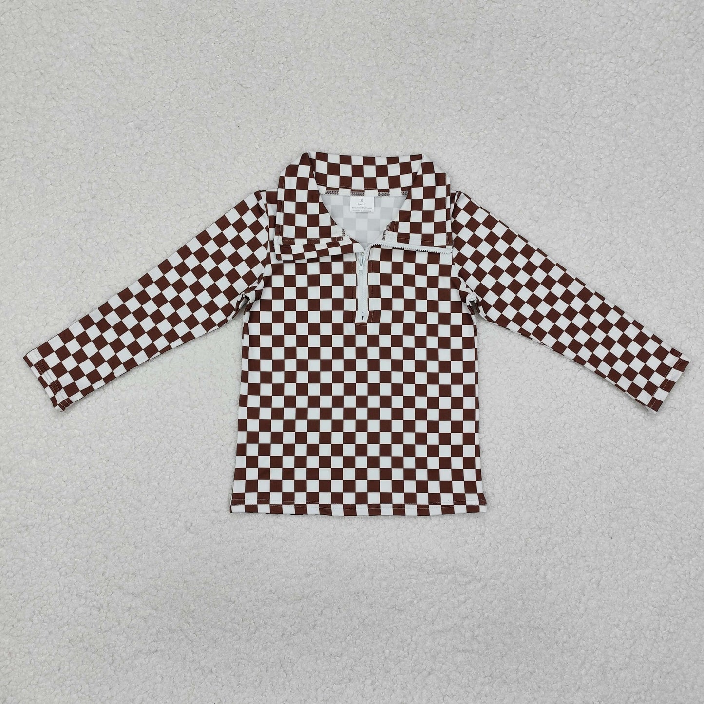 GT0793 Girls brown plaid pullover