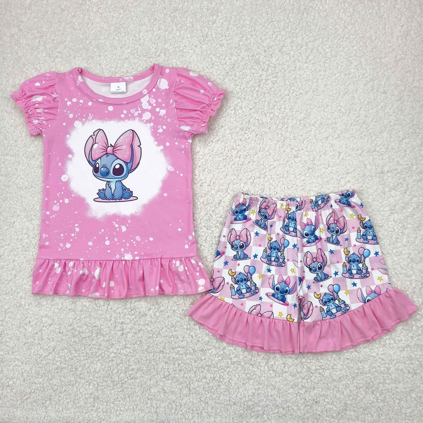 GSSO1071 pink cartoon shorts girls outfits