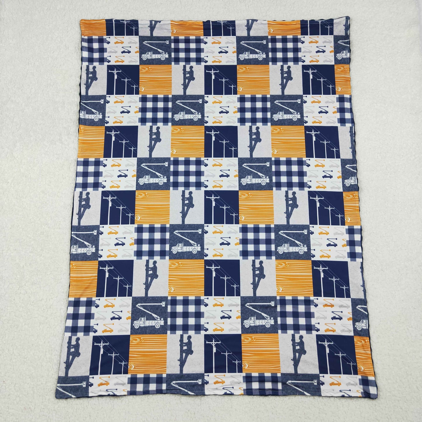 BL0075 Baby navy checkered Blankets