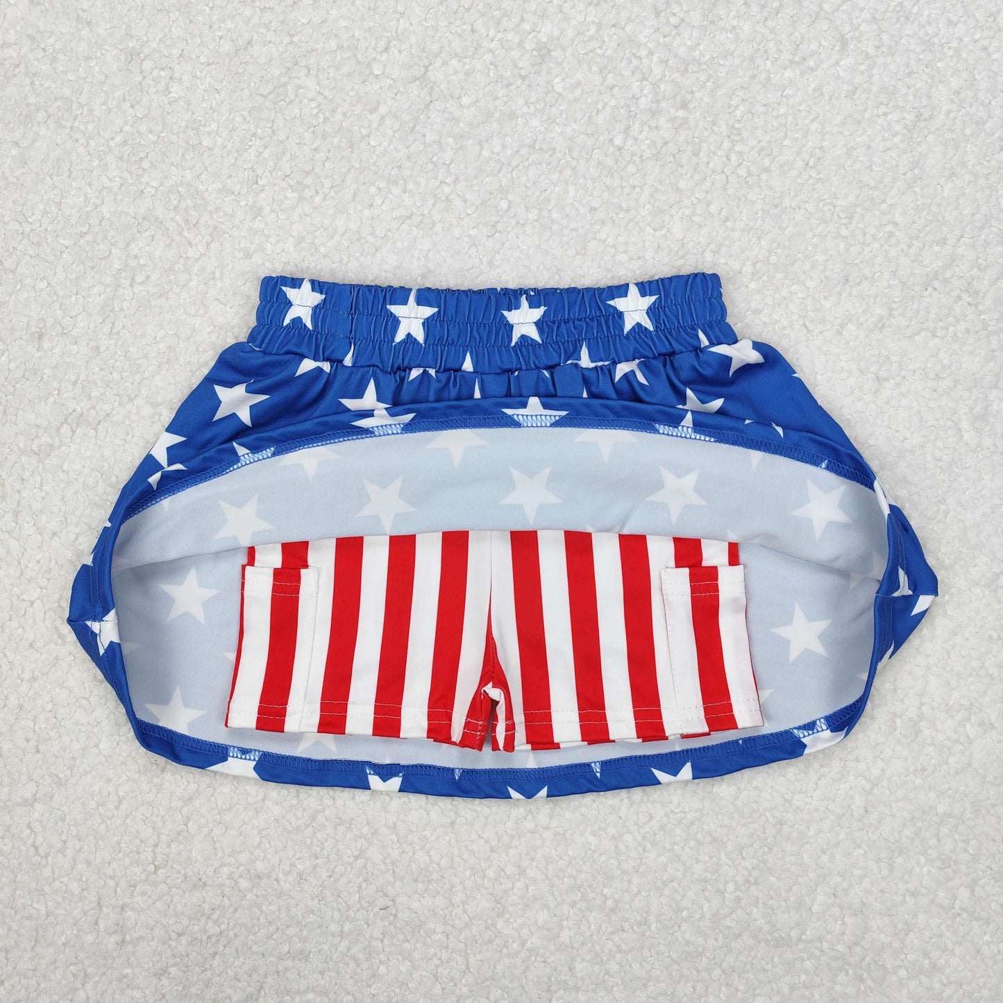 GLK0051 Girls July Fourth star bow blue Skirt