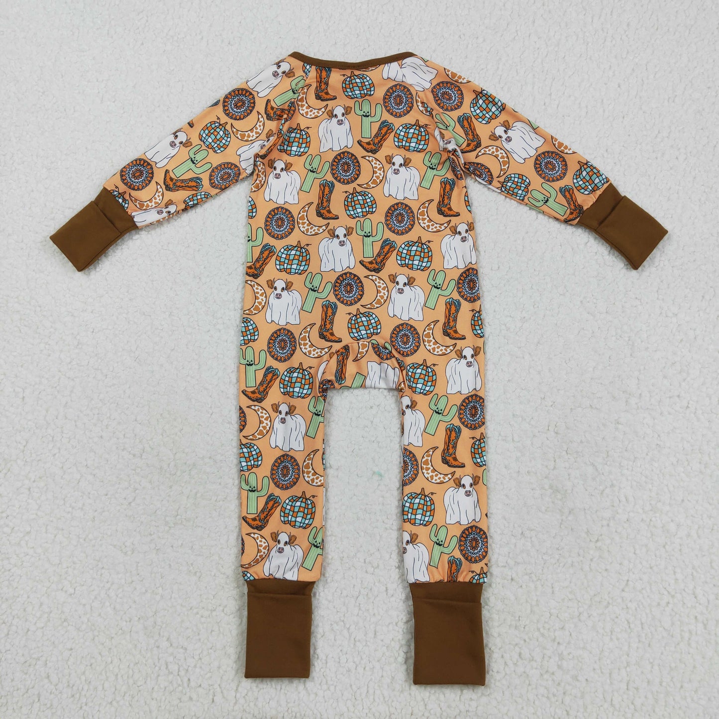 LR2463 baby boot cactus zipper brown romper