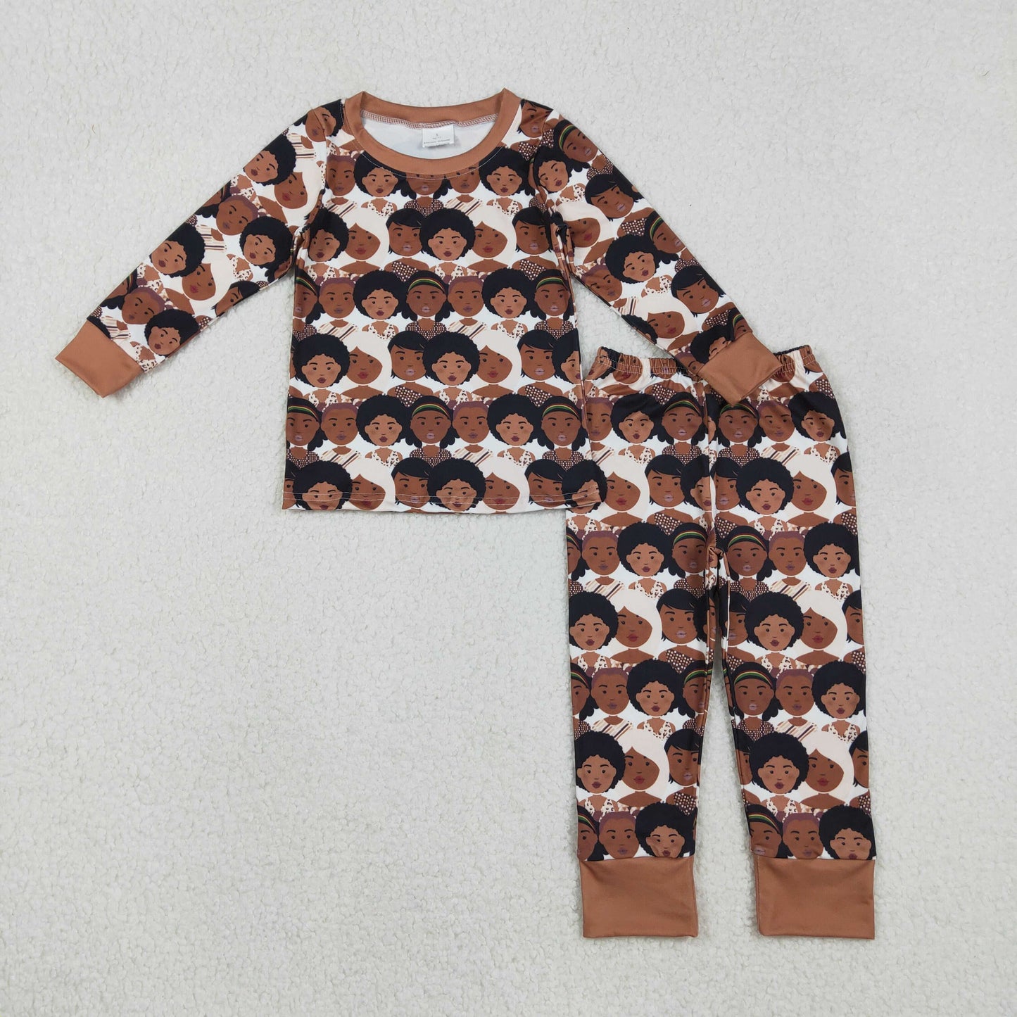 GLP2948 baby girls brown black pajamas