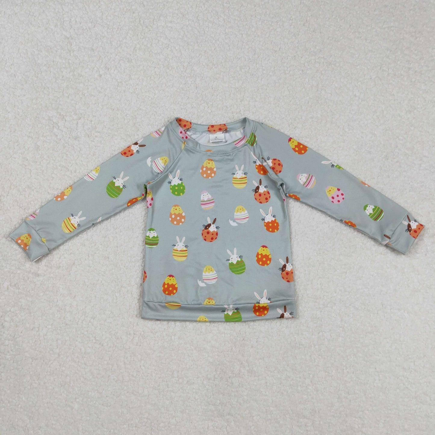 BT1137 boy Easter bunny clothes green long sleeve shirt top