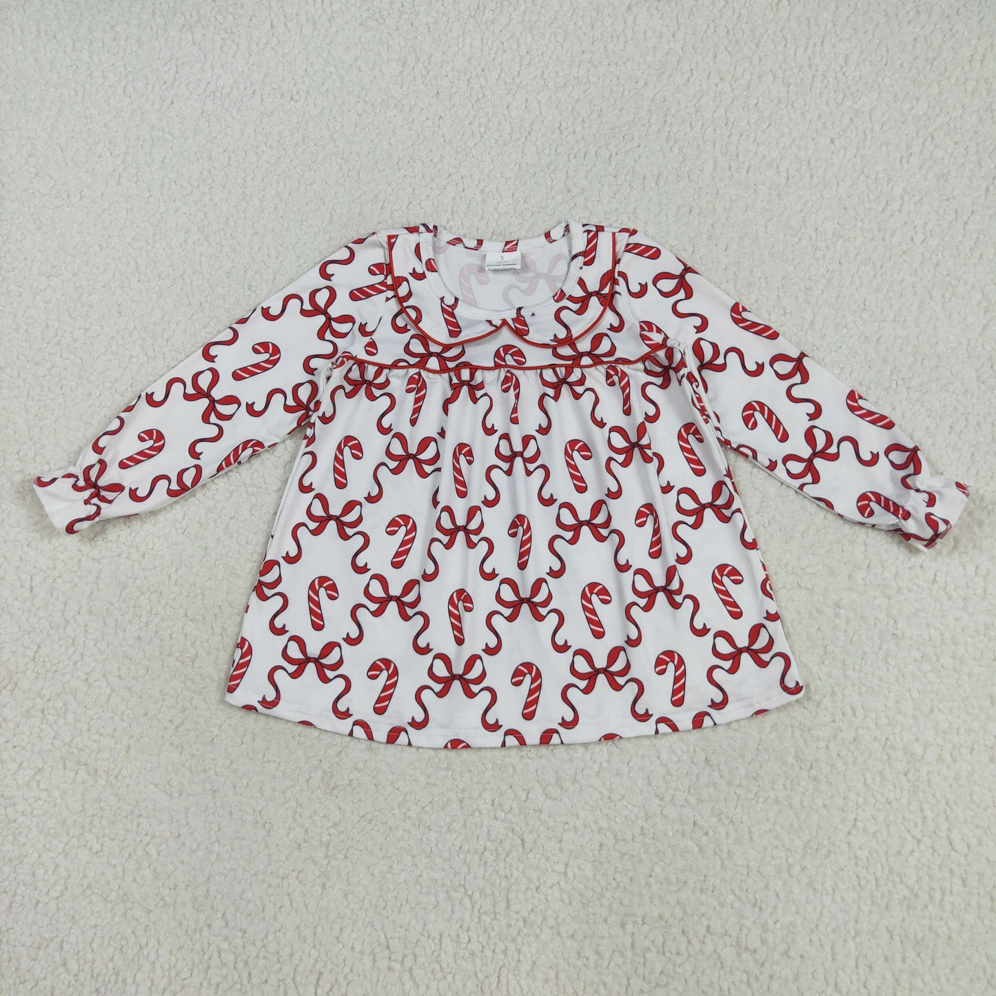 GLD1130 girls Christmas red bow Dress