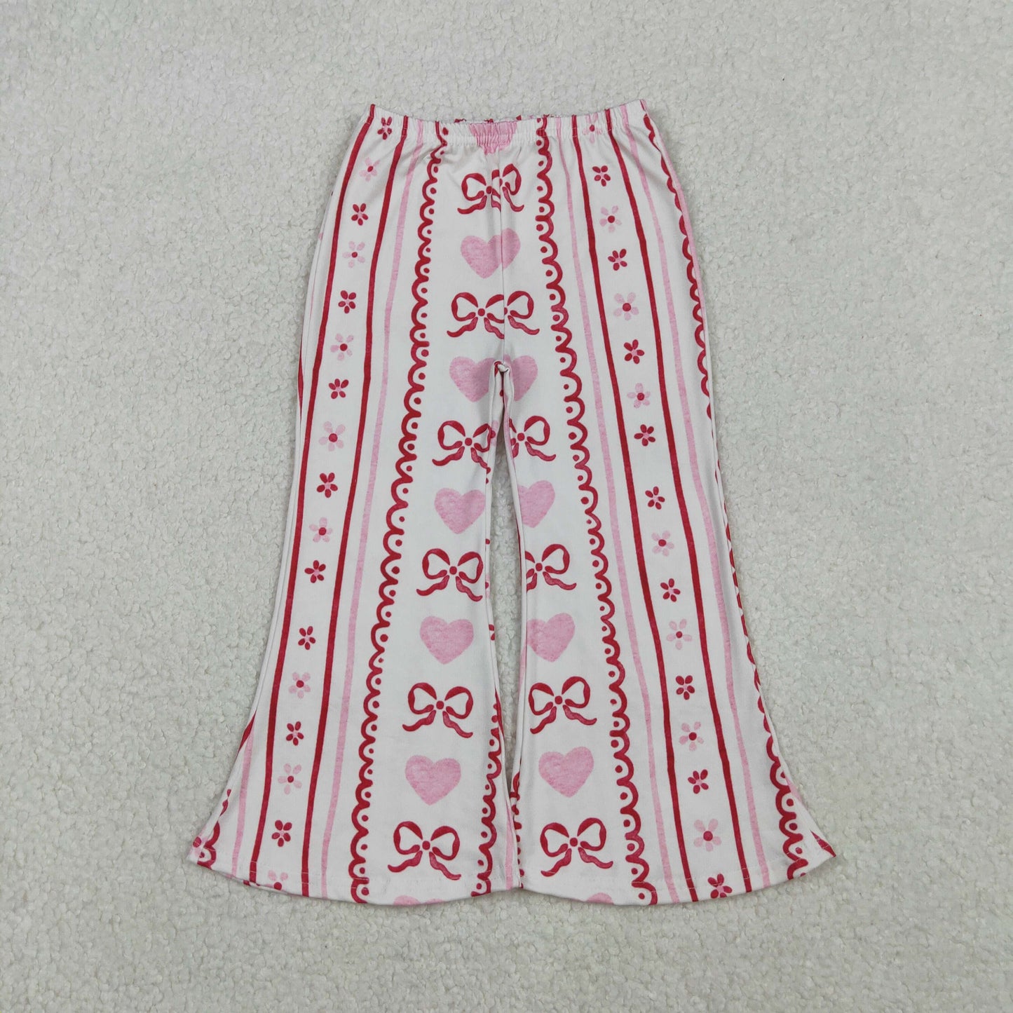 P0894 baby girls Valentine red long pant