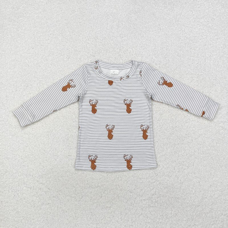 Matching Baby boys girls deer stripe long sleeve top clothing
