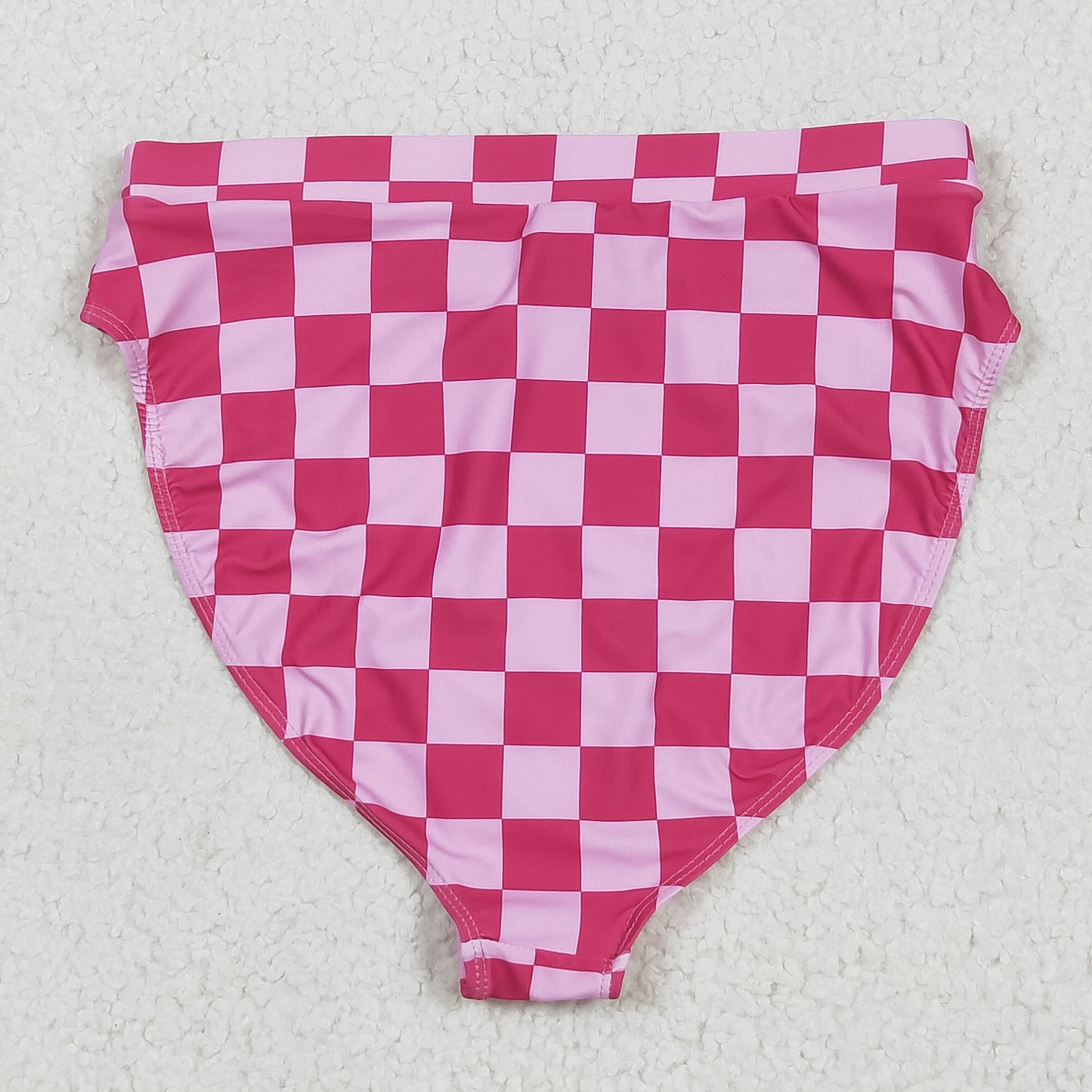 S0561 Adult women rose checkered swimsuit