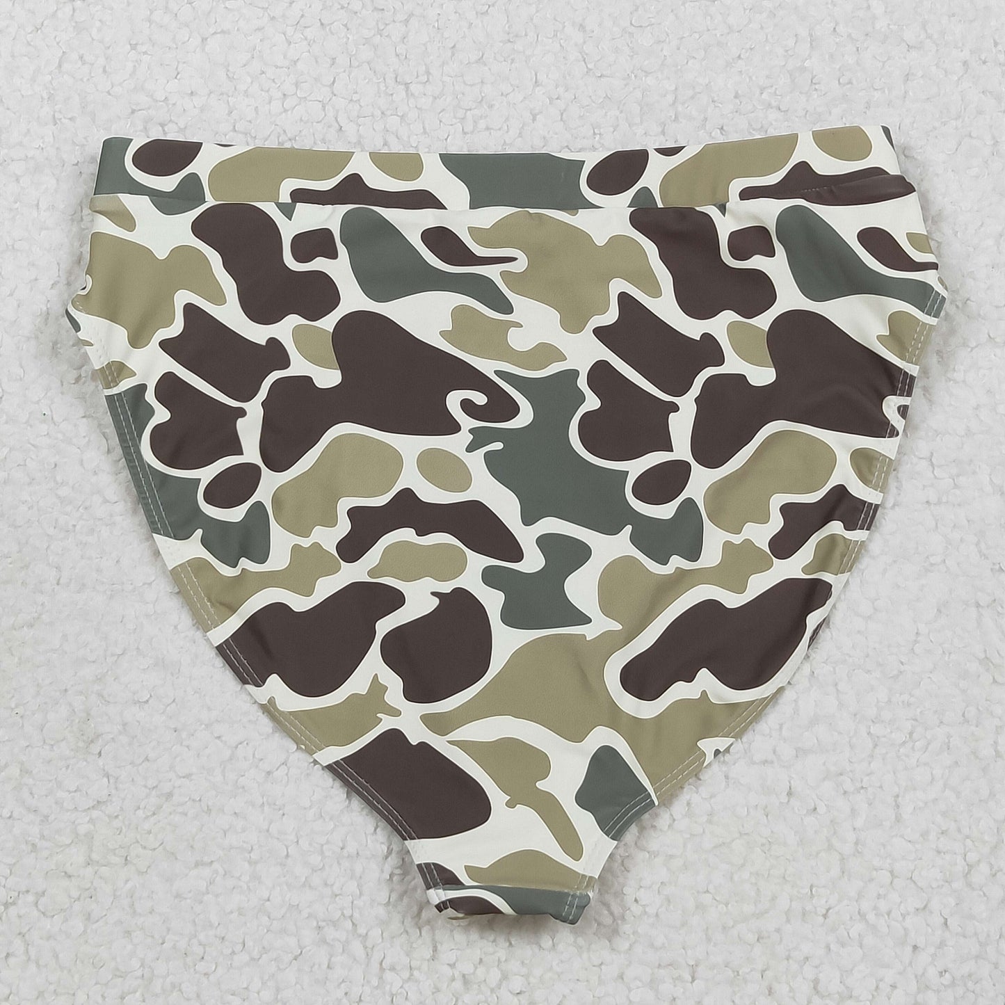 S0571 Adult women brown green camo swimsuit
