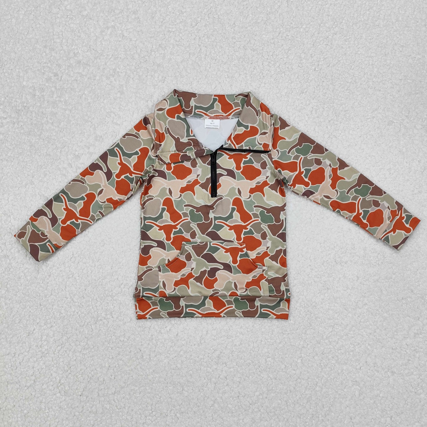 BT1069 baby boys long sleeve camo pullover