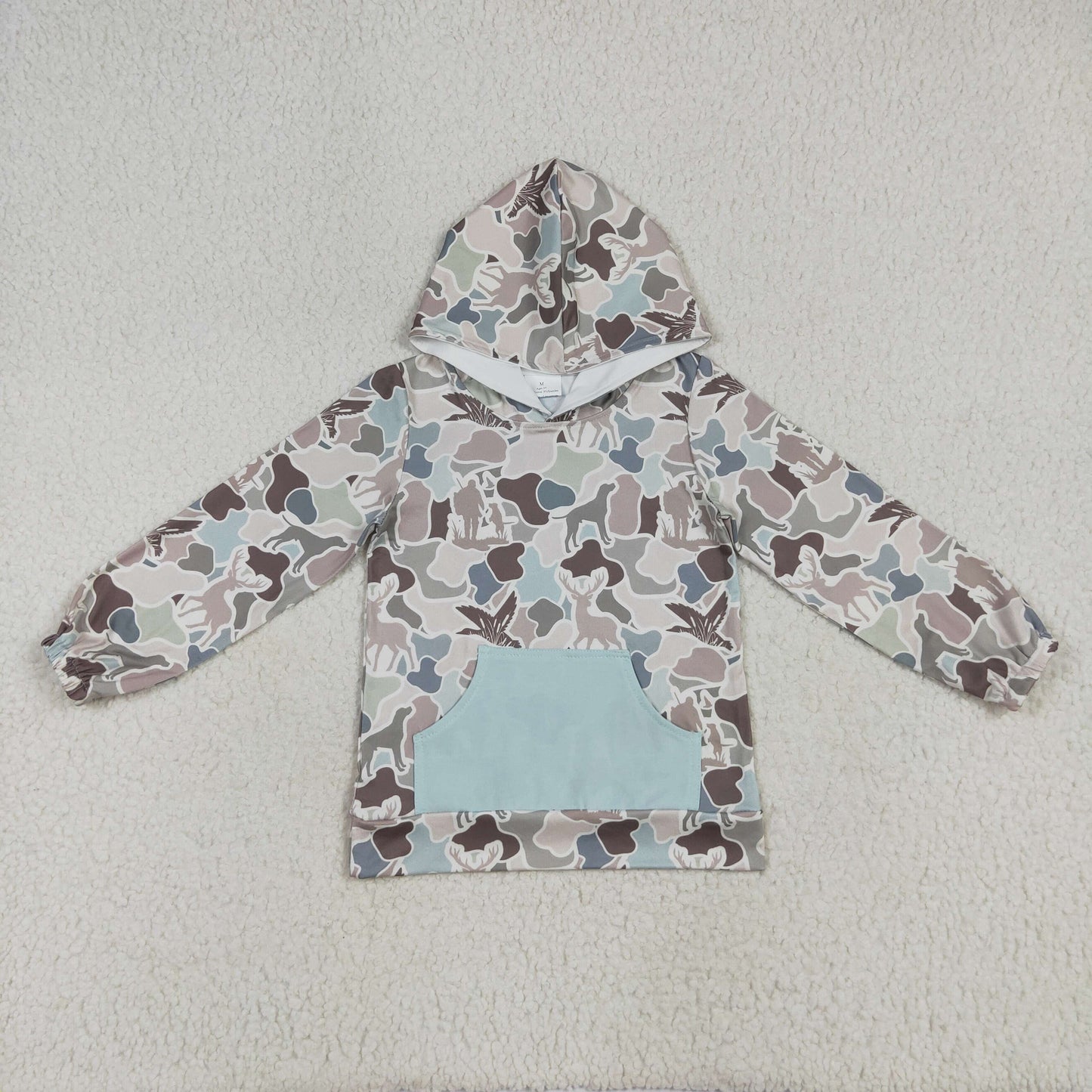 BT1268 baby boys duck deer green camo hoodie