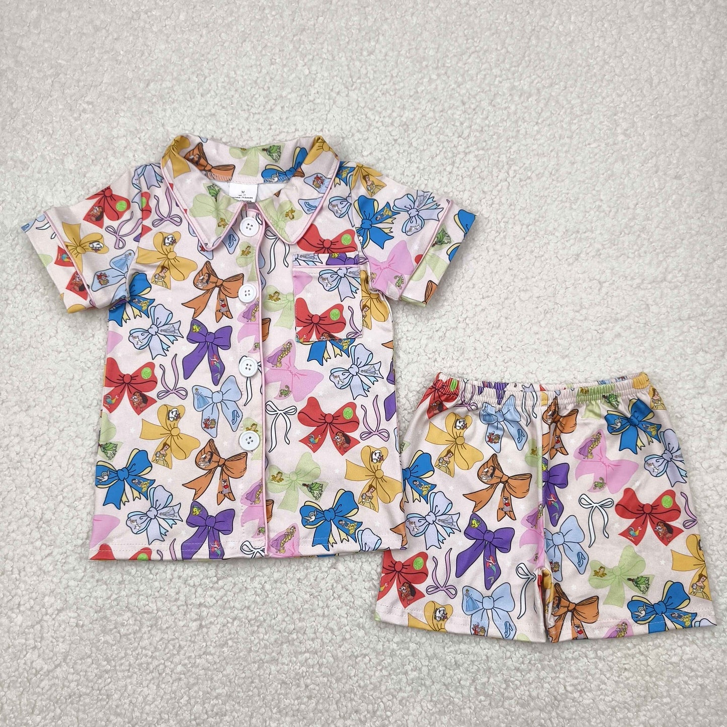 GSSO2321 baby girls colorful bow pajamas