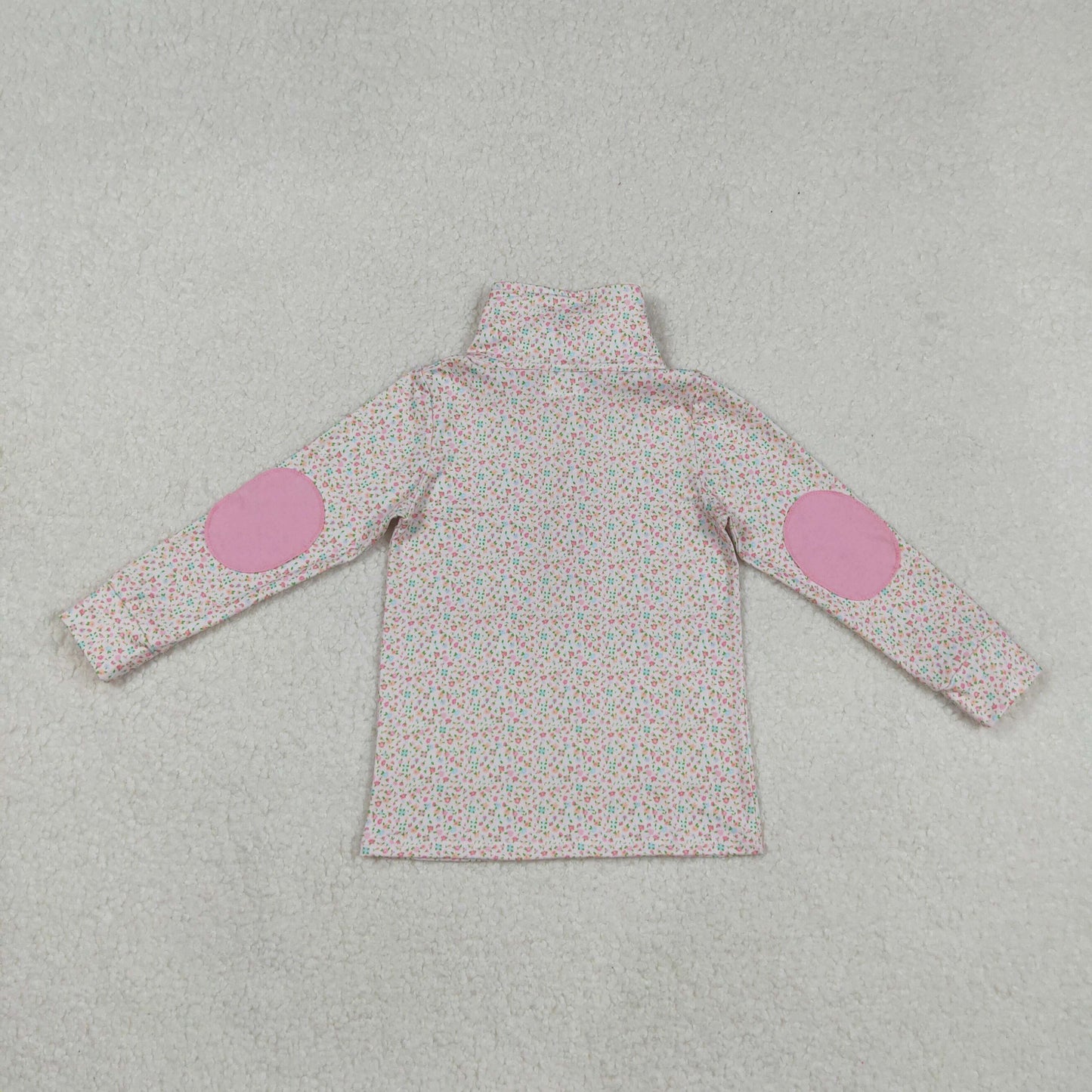 GT1145 baby girls flower pink hoodies zipper top