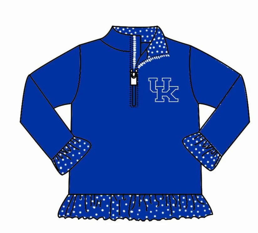 MOQ 5 Custom design girls UK kentucky team blue Pullover