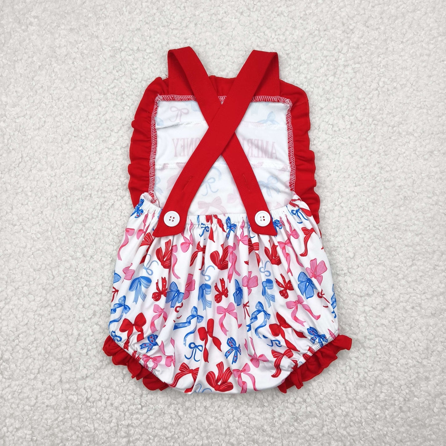 SR3048 Baby girls July Fourth American honey romper