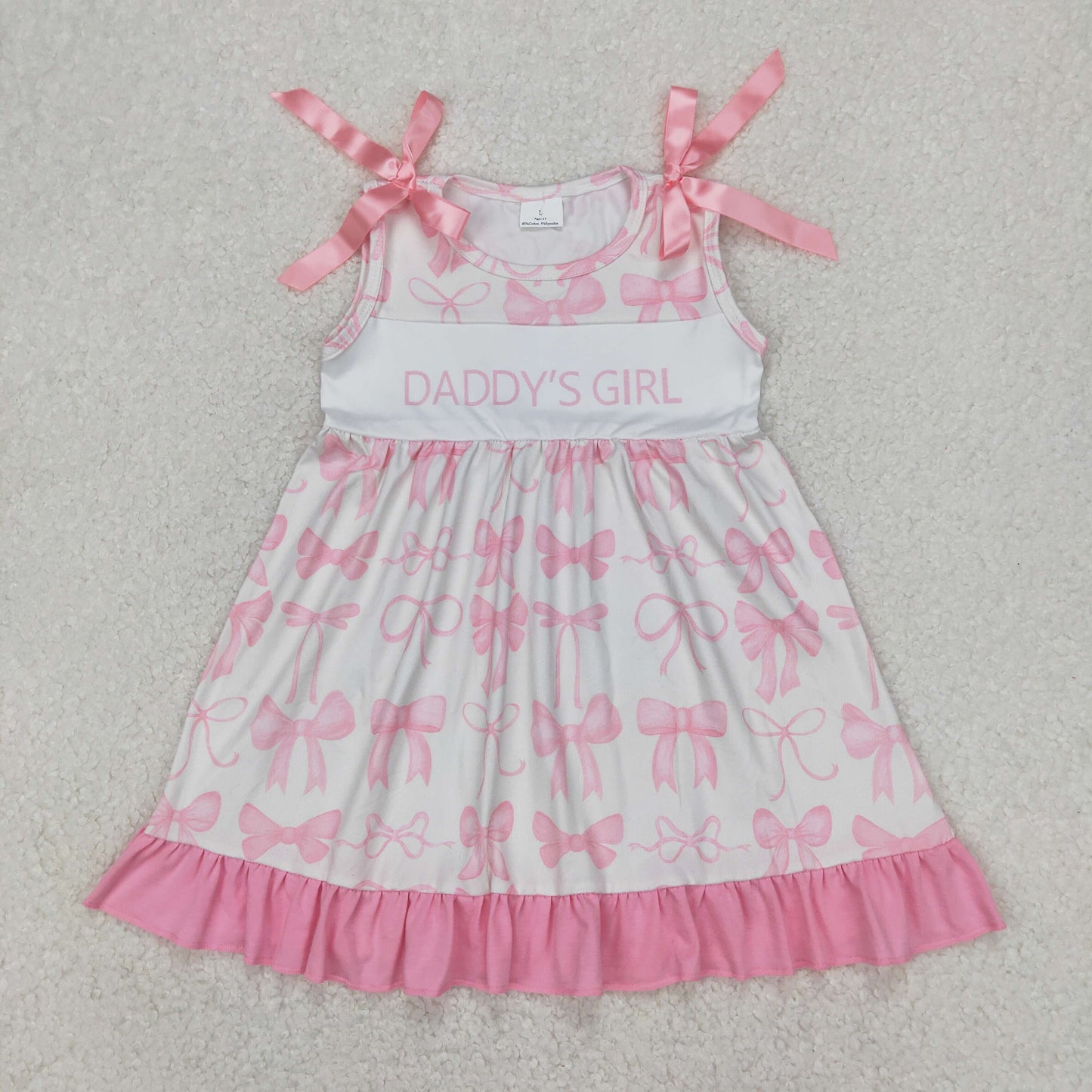 GSD2080 girls DADDY'S GIRL pink bow Dress