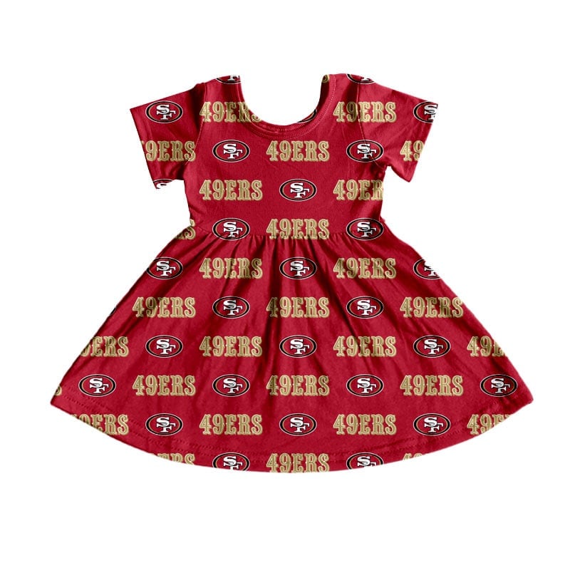 MOQ 5 Custom design for san Francisco 49ers football short sleeve dress