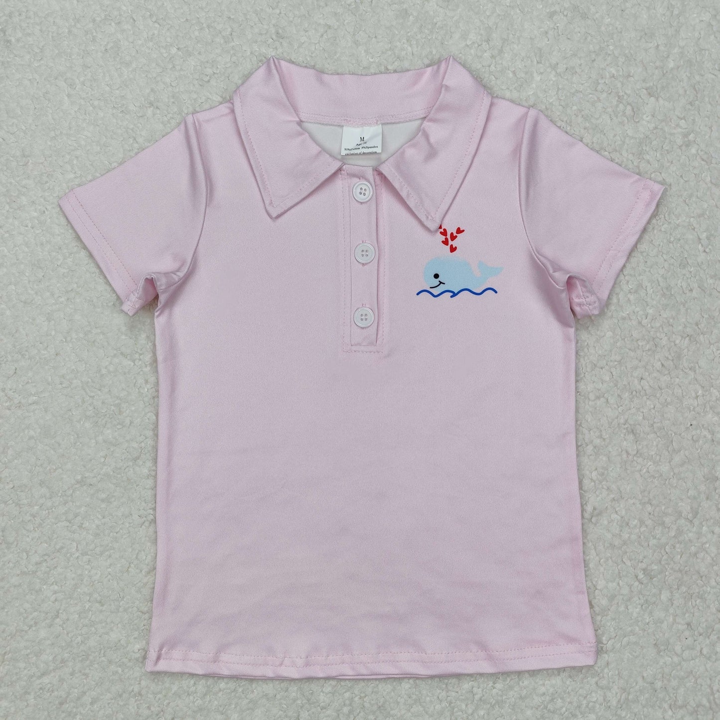 BT1105 baby boys Valentine's Day pink shirt top