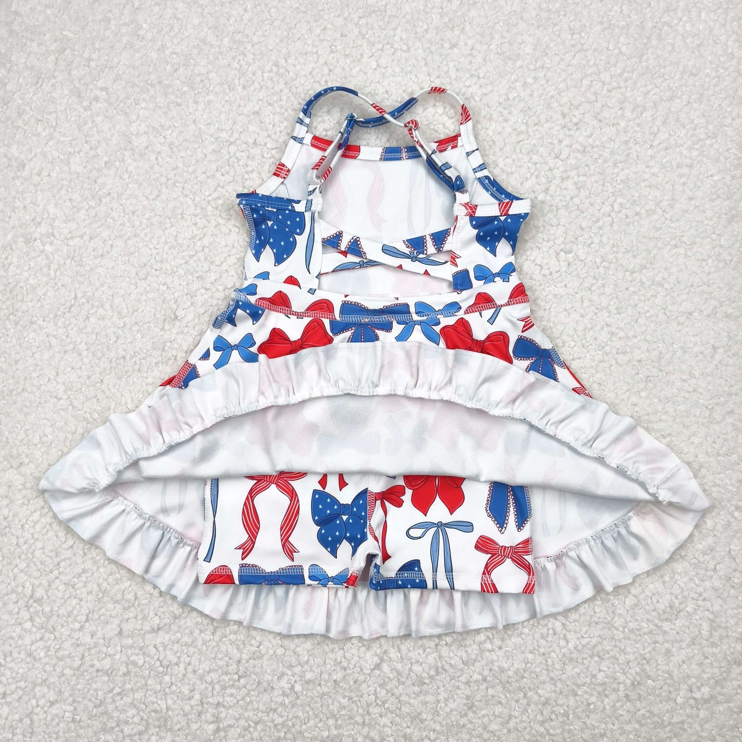 GSD2345 girls sleeveless July Fourth floral Dress yoga