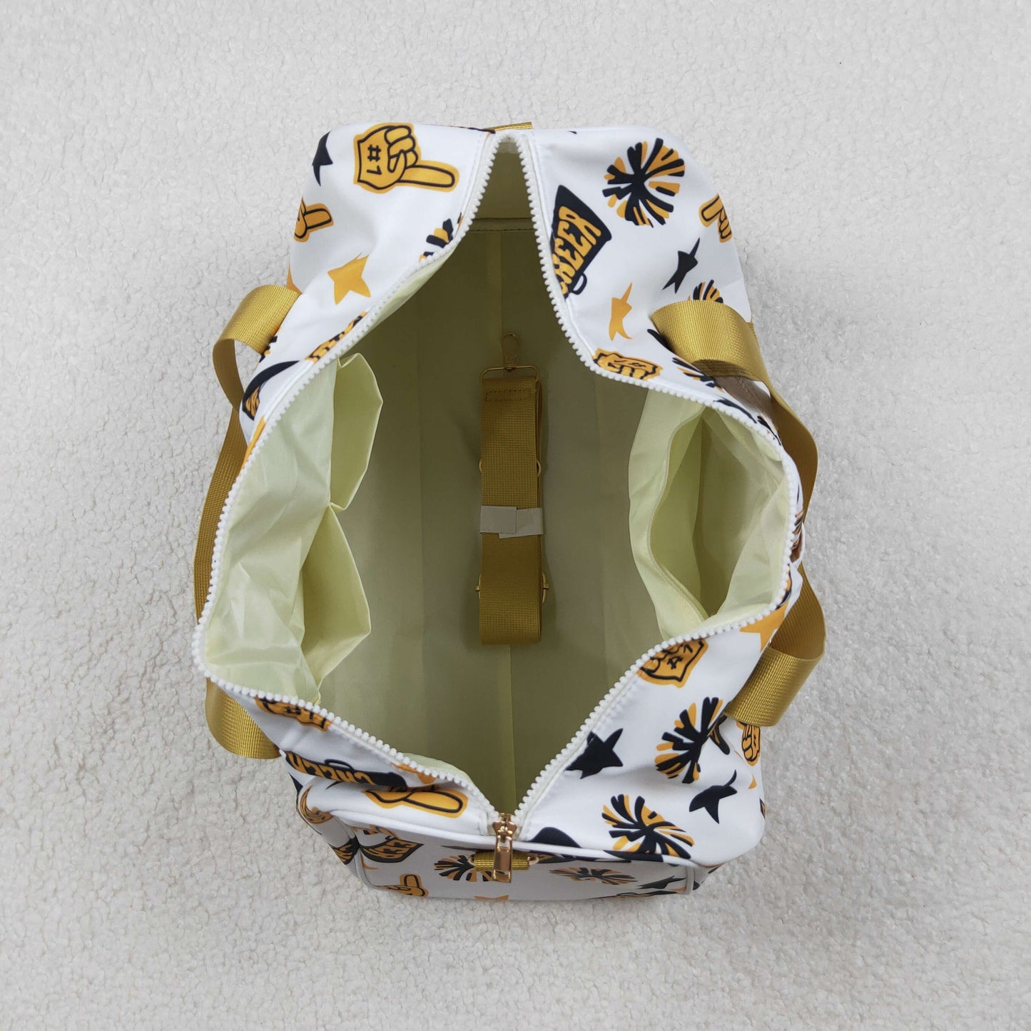 BA0370 CHEER black gold zipper bag 18.5x11.2x7.9 inches