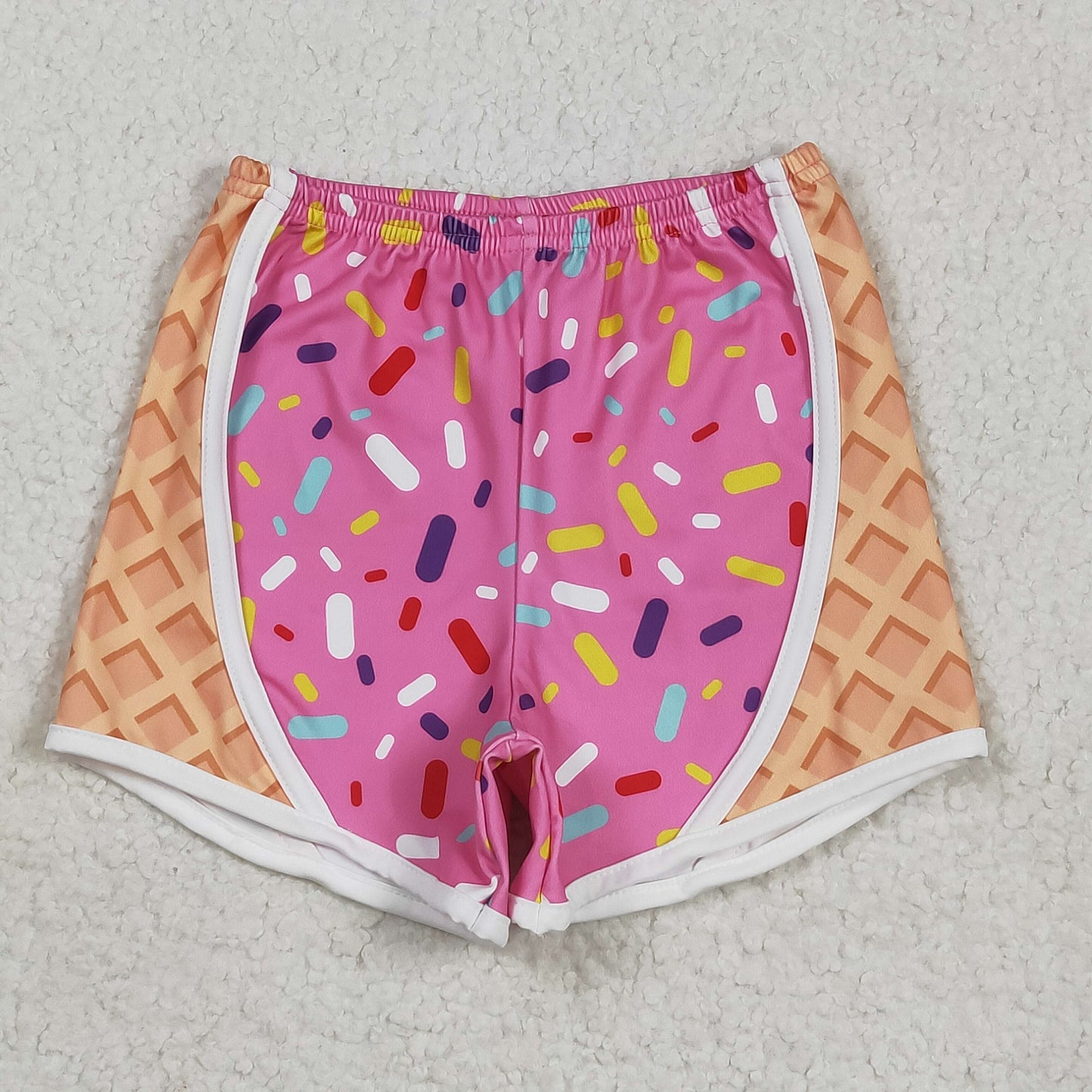 SS0570 baby girls pink orange ice cream shorts yoga