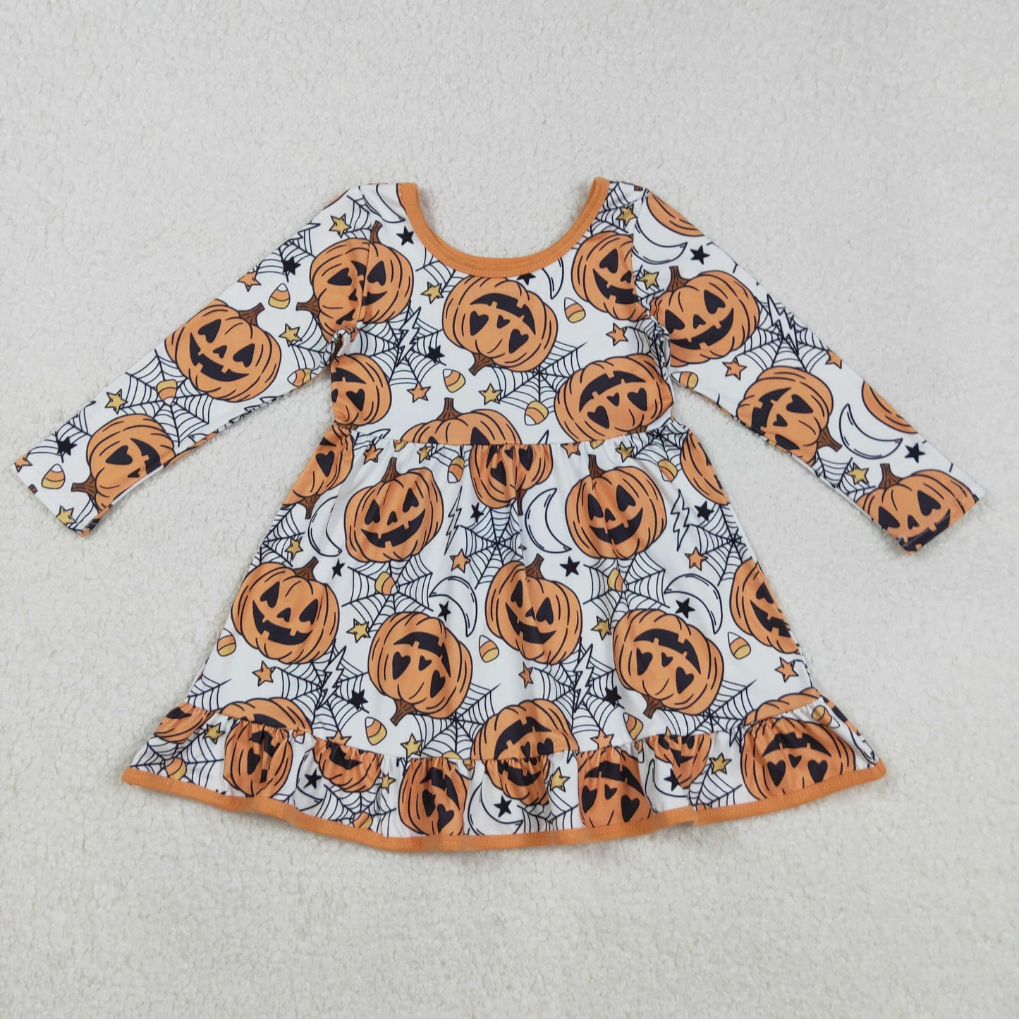 GLD1258 girls Halloween pumpkin orange Dress