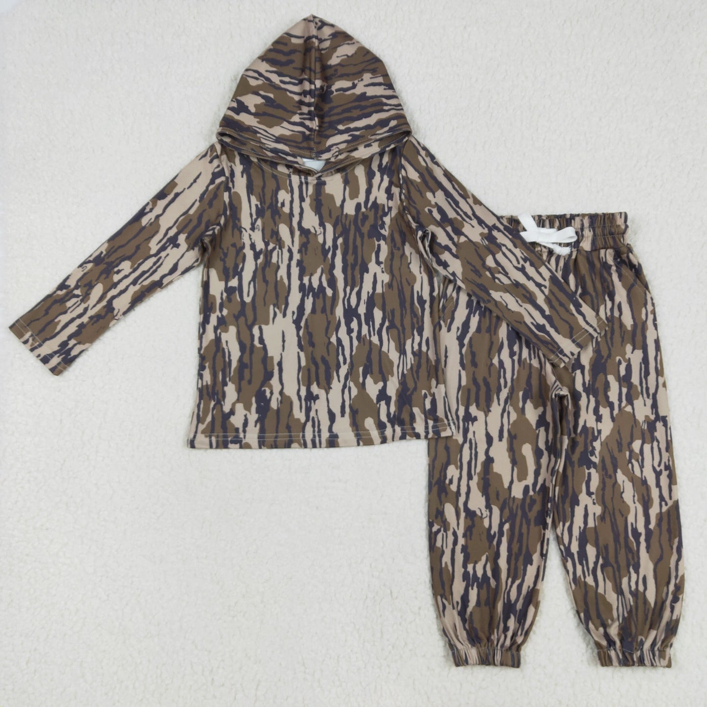 BLP1064 baby Boys brown stripe camo hoodie outfits