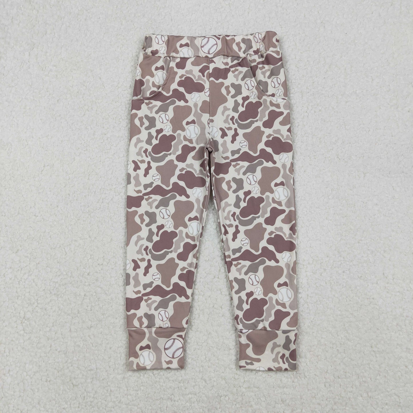 P0875 baby boys baseball camo long pant